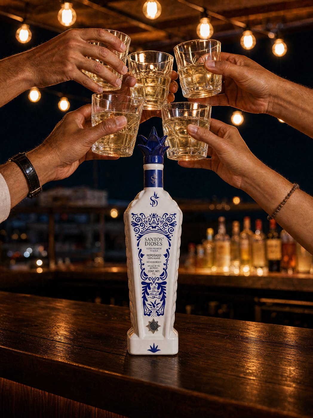 Celebration glasses raised